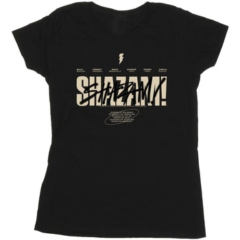 Vêtements Femme T-shirts manches longues Dc Comics Shazam Fury Of The Gods Vandalised Logo Noir