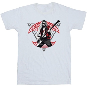 Vêtements Garçon T-shirts manches courtes Marvel Thor Love And Thunder Solo Guitar Blanc