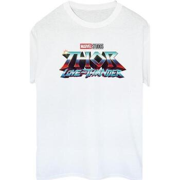 Vêtements Garçon T-shirts manches courtes Marvel Thor Love And Thunder Logo Blanc