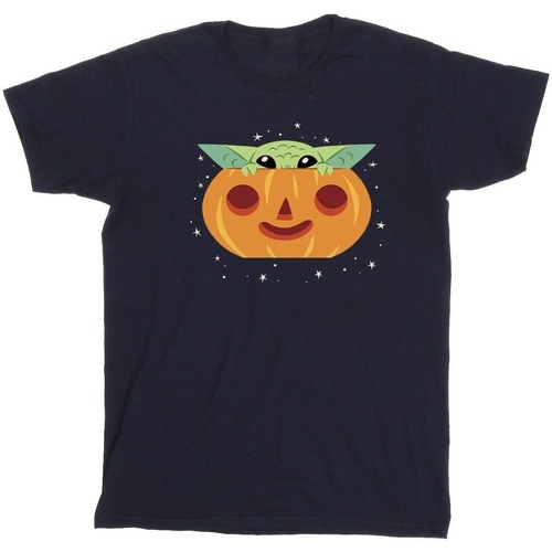 Vêtements Fille T-shirts manches longues Disney The Mandalorian Grogu Pumpkin Bleu