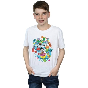Vêtements Garçon T-shirts manches courtes Dc Comics Teen Titans Go Candy Mania Blanc