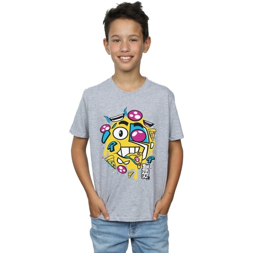 Vêtements Garçon T-shirts manches courtes Dc Comics Teen Titans Go Pizza Face Gris