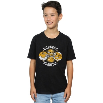 Vêtements Garçon T-shirts manches courtes Dc Comics Teen Titans Go Burgers Vs Burritos Noir