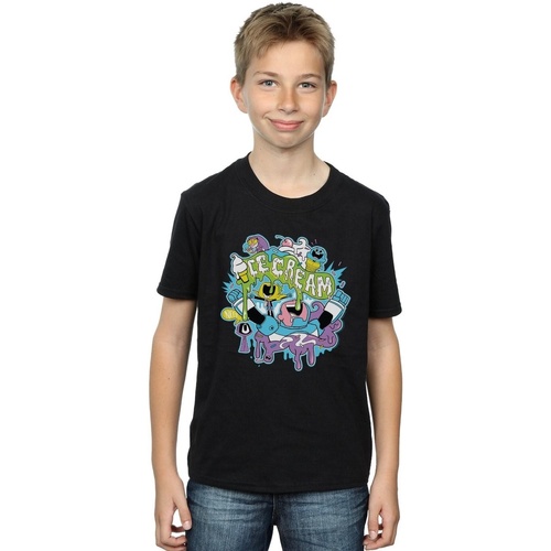 Vêtements Garçon T-shirts manches courtes Dc Comics Teen Titans Go Ice Cream Noir