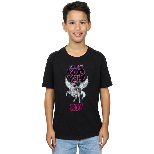 Vêtements Garçon T-shirts manches courtes Dc Comics Teen Titans Go Epic Boo Yah Noir