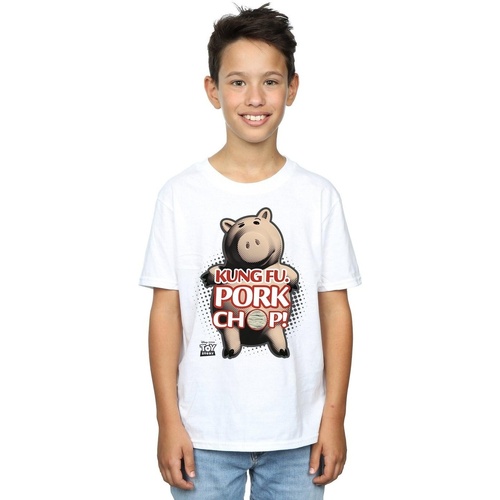 Vêtements Garçon T-shirts manches courtes Disney Toy Story Kung Fu Pork Chop Blanc