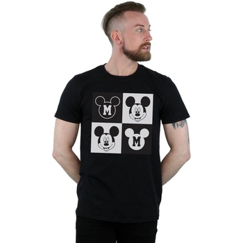 Vêtements Homme T-shirts manches longues Disney Mickey Mouse Smiling Squares Noir