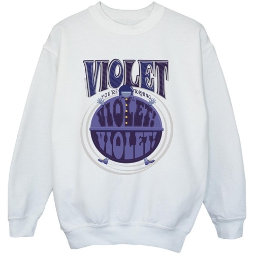 Vêtements Garçon Sweats Willy Wonka Violet Turning Violet Blanc