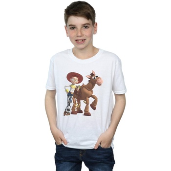 Vêtements Garçon T-shirts manches courtes Disney Toy Story 4 Jessie And Bullseye Blanc