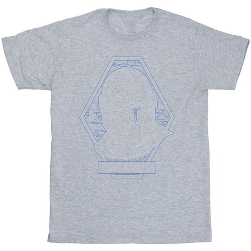 Vêtements Fille T-shirts manches longues Disney The Mandalorian Outline Helm Diamond Gris