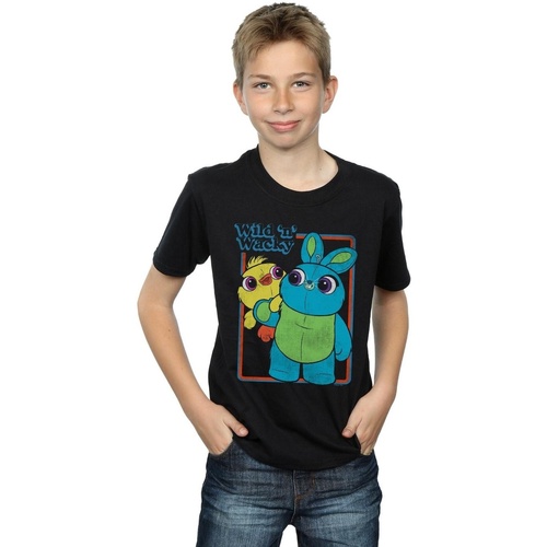 Vêtements Garçon T-shirts manches courtes Disney Toy Story 4 Duck And Bunny Wild And Wacky Noir