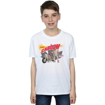 Vêtements Garçon T-shirts manches courtes Disney Toy Story 4 Duke Caboom King Of The Jump Blanc