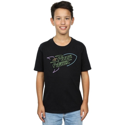 Vêtements Garçon T-shirts manches courtes Disney Toy Story Neon Pizza Planet Noir