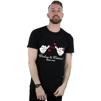 Vêtements Homme T-shirts manches longues Disney Mickey Mouse Love Hands Noir