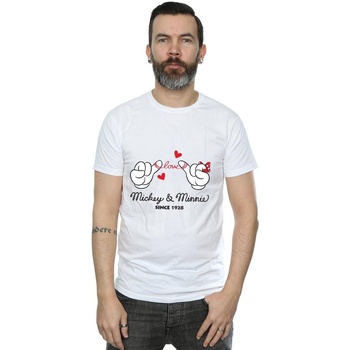 Vêtements Homme T-shirts manches longues Disney Mickey Mouse Love Hands Blanc