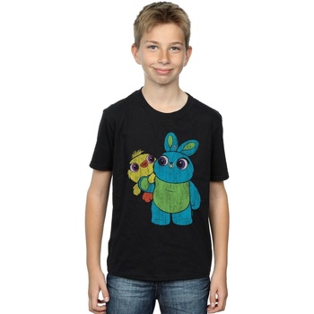 Vêtements Garçon T-shirts manches courtes Disney Toy Story 4 Ducky And Bunny Distressed Pose Noir