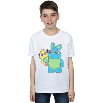 Vêtements Garçon T-shirts manches courtes Disney Toy Story 4 Ducky And Bunny Distressed Pose Blanc