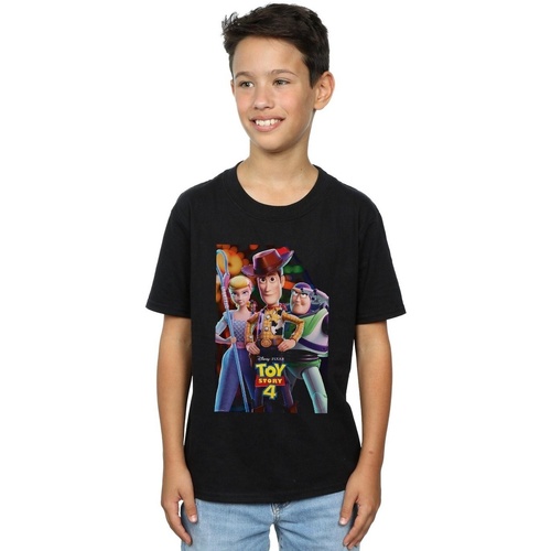 Vêtements Garçon T-shirts manches courtes Disney Toy Story 4 Buzz Woody And Bo Peep Poster Noir