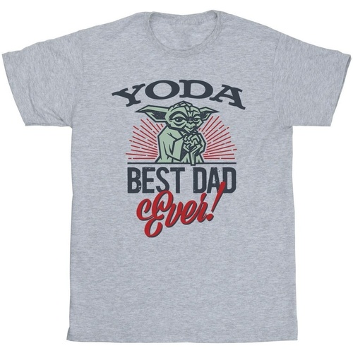 Vêtements Fille T-shirts manches longues Disney Mandalorian Yoda Dad Gris