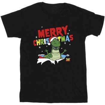Vêtements Garçon T-shirts manches courtes Disney Toy Story Rex Christmas Burst Noir
