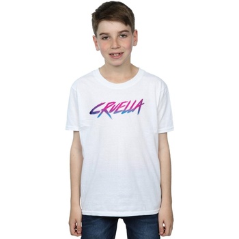 Vêtements Garçon T-shirts manches courtes Disney Rad Cruella Blanc
