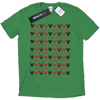Vêtements Homme T-shirts manches longues Disney Mickey And Minnie Christmas Hearts Vert