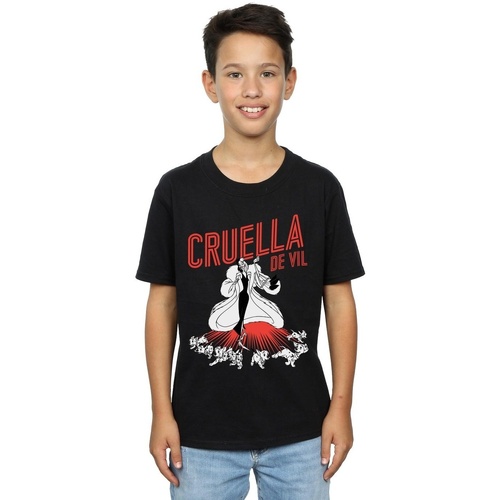 Vêtements Garçon T-shirts manches courtes Disney Cruella De Vil Dalmatians Noir