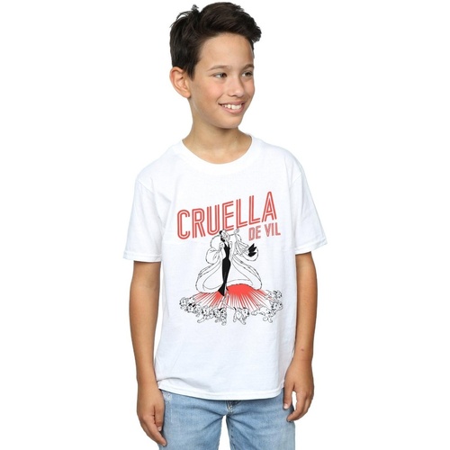 Vêtements Garçon T-shirts manches courtes Disney Cruella De Vil Dalmatians Blanc