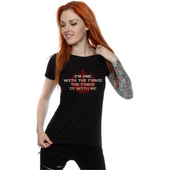 Vêtements Femme T-shirts manches longues Disney Rogue One I'm One With The Force Red Noir