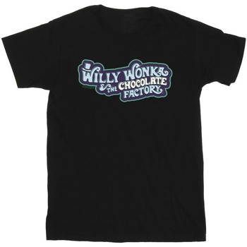 Vêtements Garçon T-shirts manches courtes Willy Wonka Chocolate Factory Logo Noir