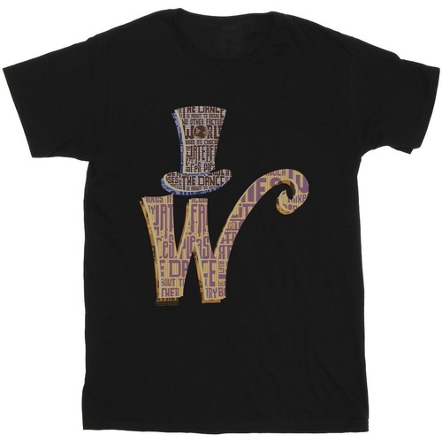 Vêtements Garçon T-shirts manches courtes Willy Wonka W Logo Hat Noir