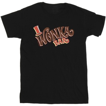 Vêtements Garçon T-shirts manches courtes Willy Wonka Bar Logo Noir