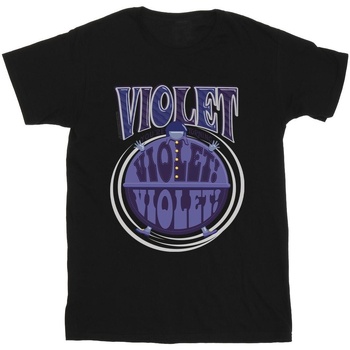 Vêtements Garçon T-shirts manches courtes Willy Wonka Violet Turning Violet Noir