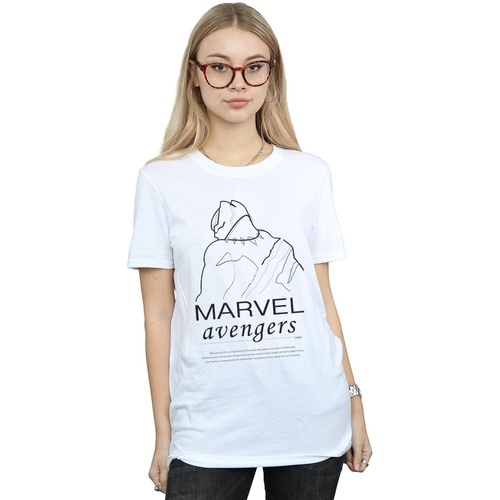 Vêtements Femme T-shirts manches longues Marvel Black Panther Single Line Blanc