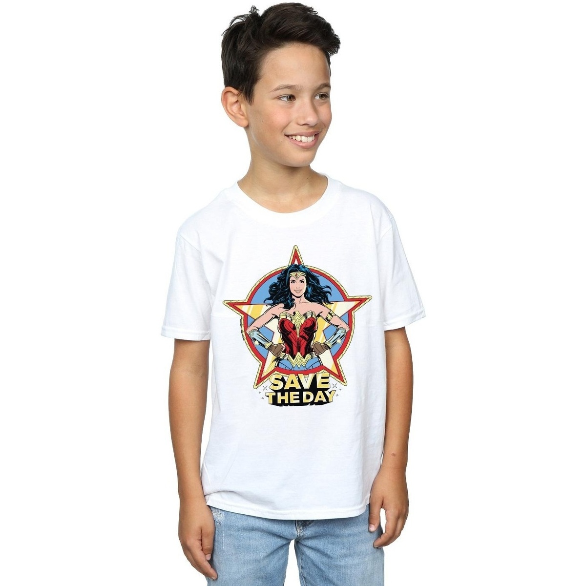 Vêtements Garçon T-shirts manches courtes Dc Comics Wonder Woman 84 Star Design Blanc