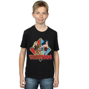 Vêtements Garçon T-shirts manches courtes Dc Comics Wonder Woman 84 Back To Back Noir