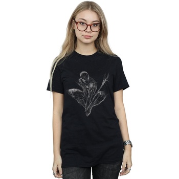 Vêtements Femme T-shirts manches longues Marvel Spider-Man Web Crouch Noir