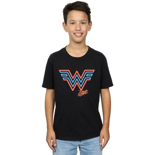 Vêtements Garçon T-shirts manches courtes Dc Comics Wonder Woman 84 Neon Emblem Noir