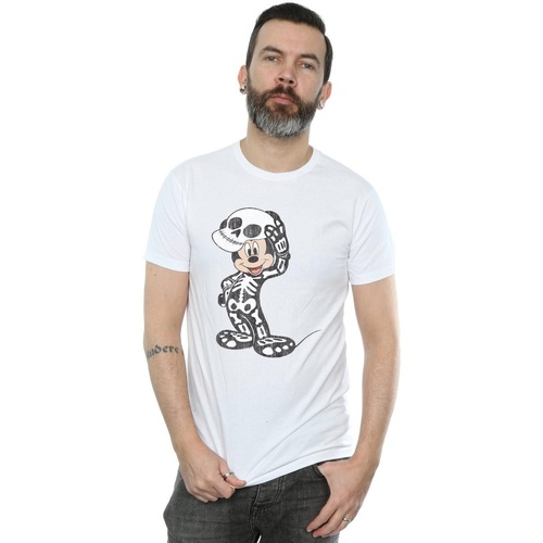 Vêtements Homme T-shirts manches longues Disney Mickey Mouse Skeleton Blanc