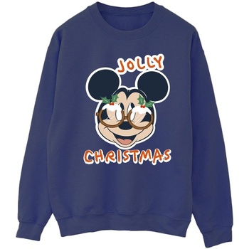 Vêtements Homme Sweats Disney Mickey Mouse Jolly Christmas Glasses Bleu