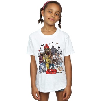 Vêtements Fille T-shirts manches longues Disney The Rise Of Skywalker Character Collage Blanc