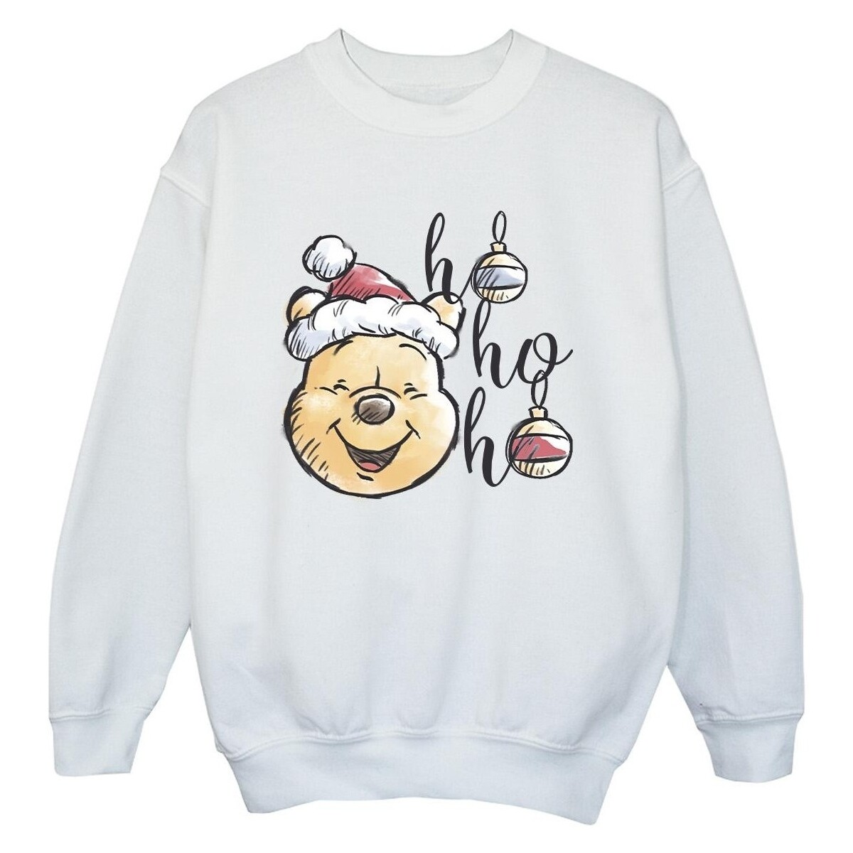 Vêtements Garçon Sweats Disney Winnie The Pooh Ho Ho Ho Baubles Blanc