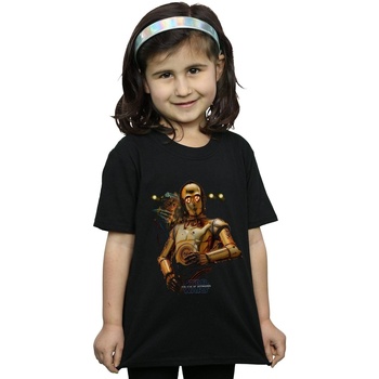 Vêtements Fille T-shirts manches longues Disney The Rise Of Skywalker C-3PO And Babu Frik Noir