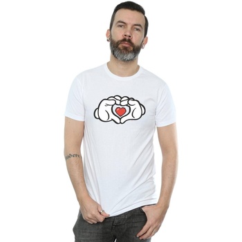 Vêtements Homme T-shirts manches longues Disney Mickey Mouse Heart Hands Blanc