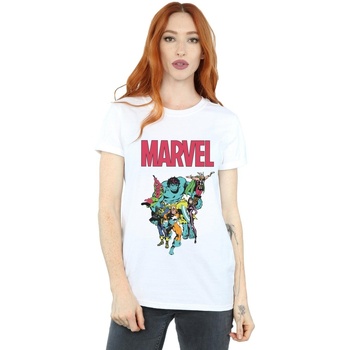 Vêtements Femme T-shirts Manuel manches longues Marvel Avengers Pop Group Blanc