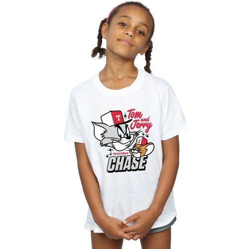 Vêtements Fille T-shirts manches longues Dessins Animés Cat & Mouse Chase Blanc