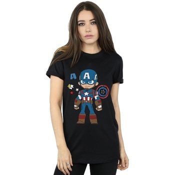 Vêtements Femme T-shirts manches longues Marvel Captain America Sketch Noir