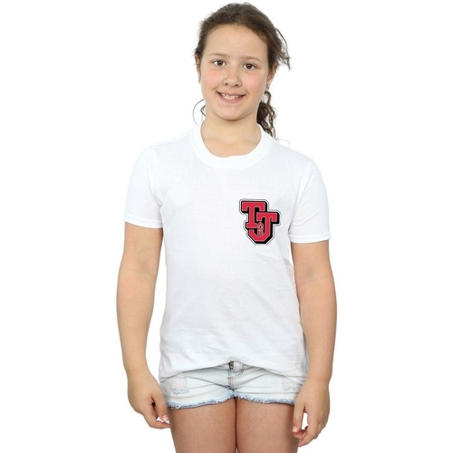 Vêtements Fille T-shirts manches longues Dessins Animés Collegiate Logo Blanc