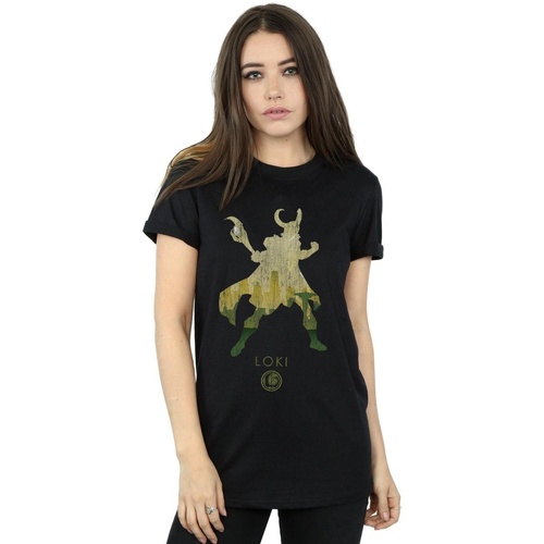 Vêtements Femme T-shirts manches longues Marvel Loki Silhouette Noir