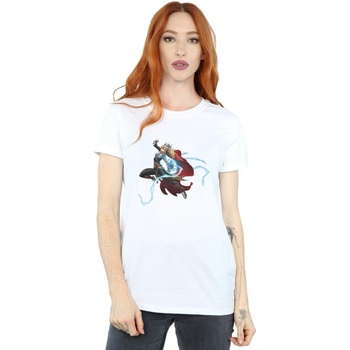Vêtements Femme T-shirts manches longues Marvel The Mighty Thor Goddess Of Thunder Blanc